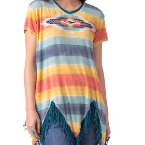 NWT Double D Ranch Eye of the Tiger Top Bohemian Western Boho Casual